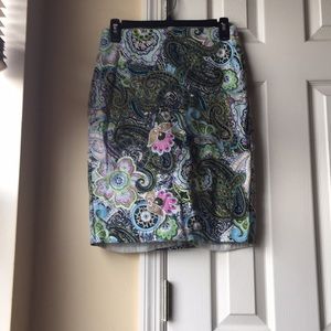 Talbots  Paisley Pencil Skirt